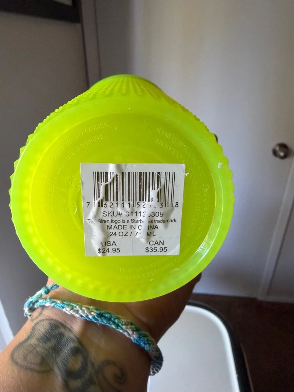 Starbucks Glow-in-the-dark Green Studded Tumbler with Straw